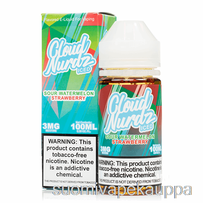 Vape Nesteet Jäähapan Vesimeloni Mansikka - Pilvi Nurdz - 100 Ml 0 Mg